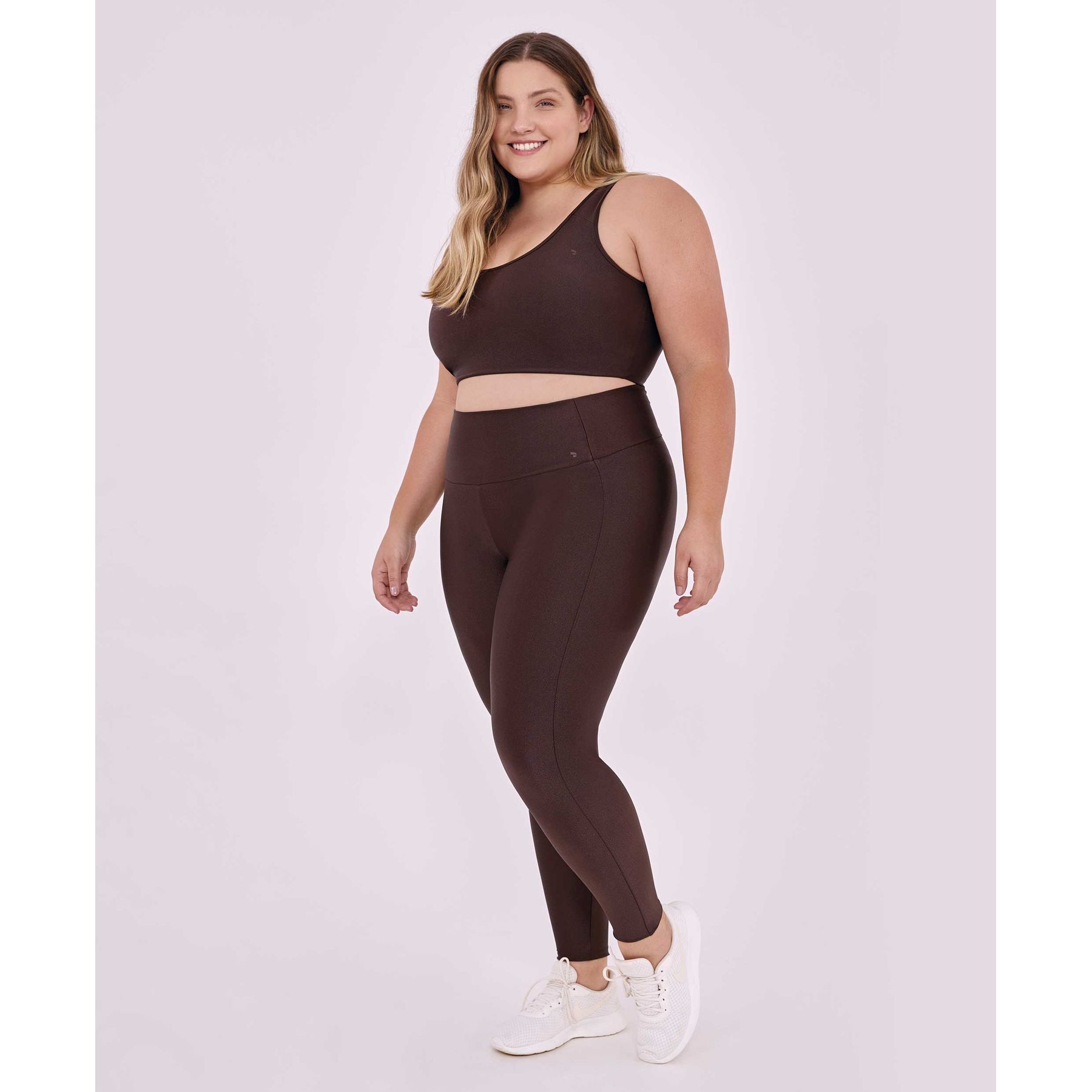 Legging Alto Giro Plus Size Hyper Simbolo Barriga Zero