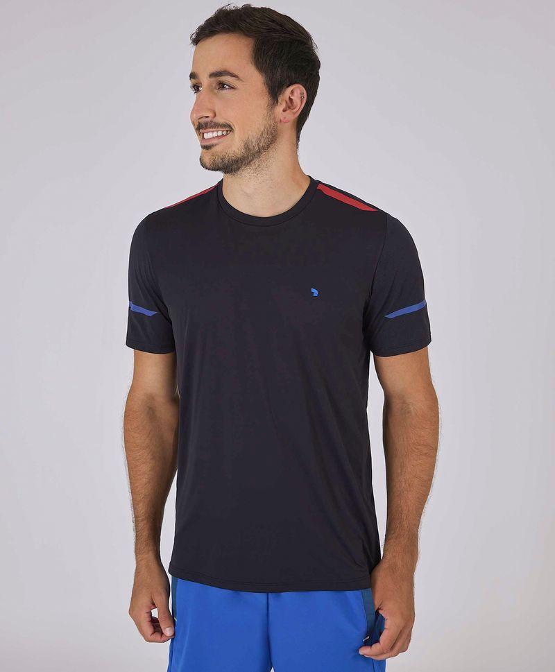 T-shirt Alto Giro Skin Fit Along Gola V Azul De - Cross Sports