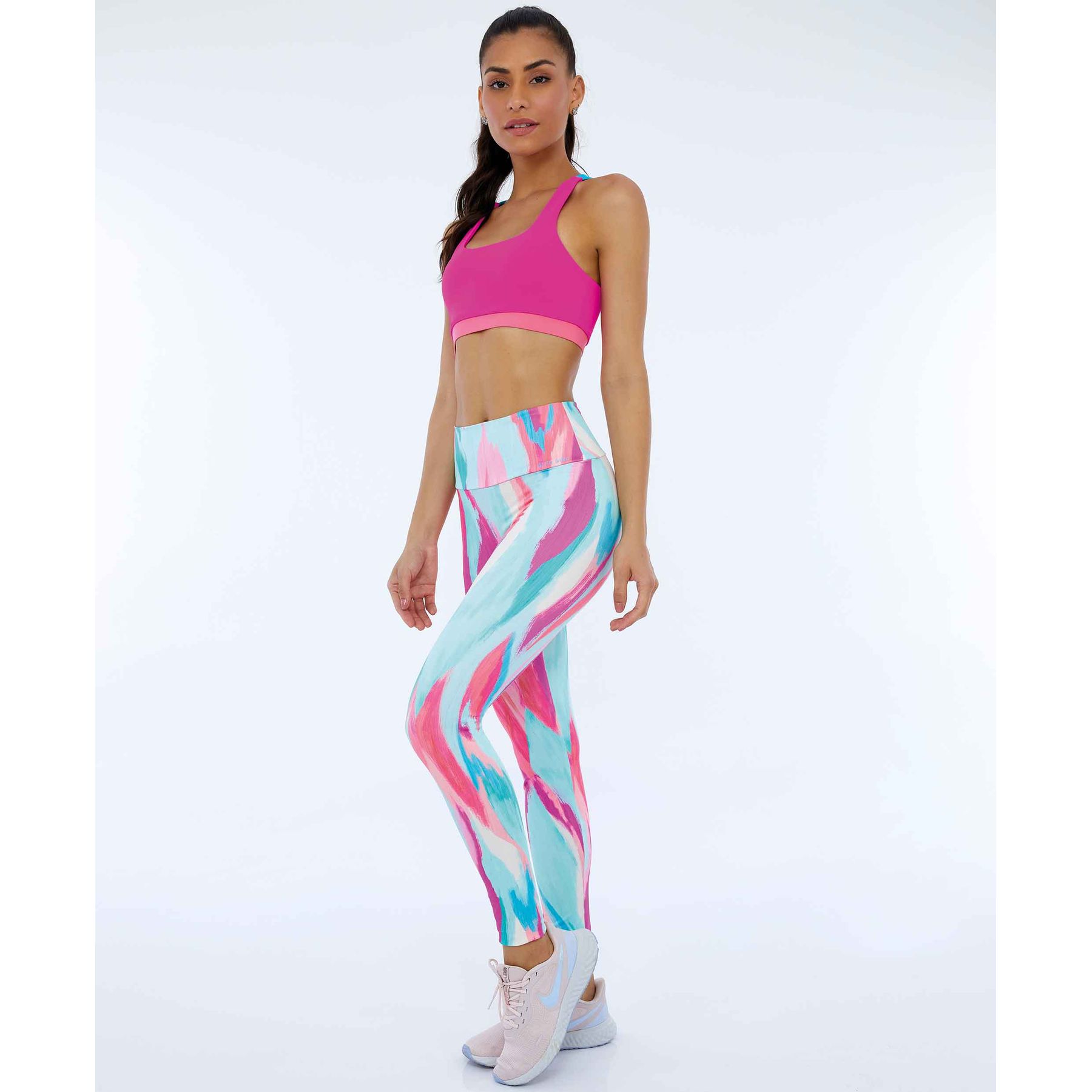 Top Academia Feminino Alto Giro Shape Slim Esportivo Fitness